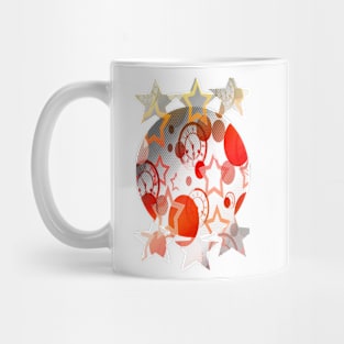 Stars, Clocks, and Circles (Orange) Mug